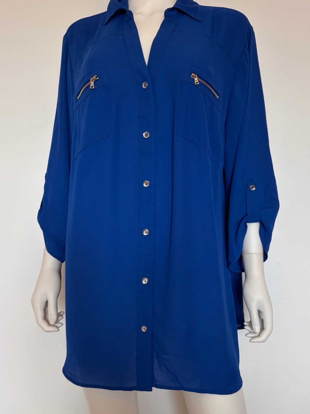 #573 Beautiful Alyx Royal Blue Button-Down Shirt